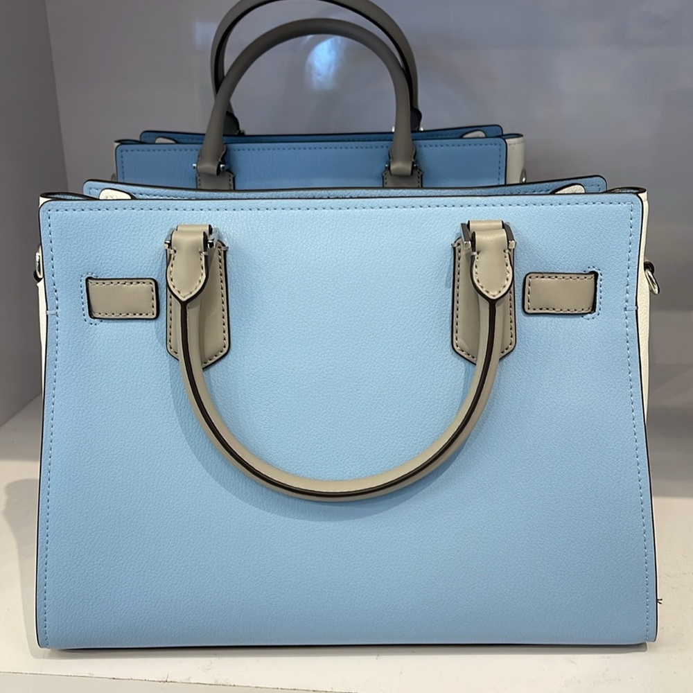 MICHAEL KORS Hamilton Medium Color-Block Leather Satchel
 LT SKY MLT
NWT - Picture 7 of 16
